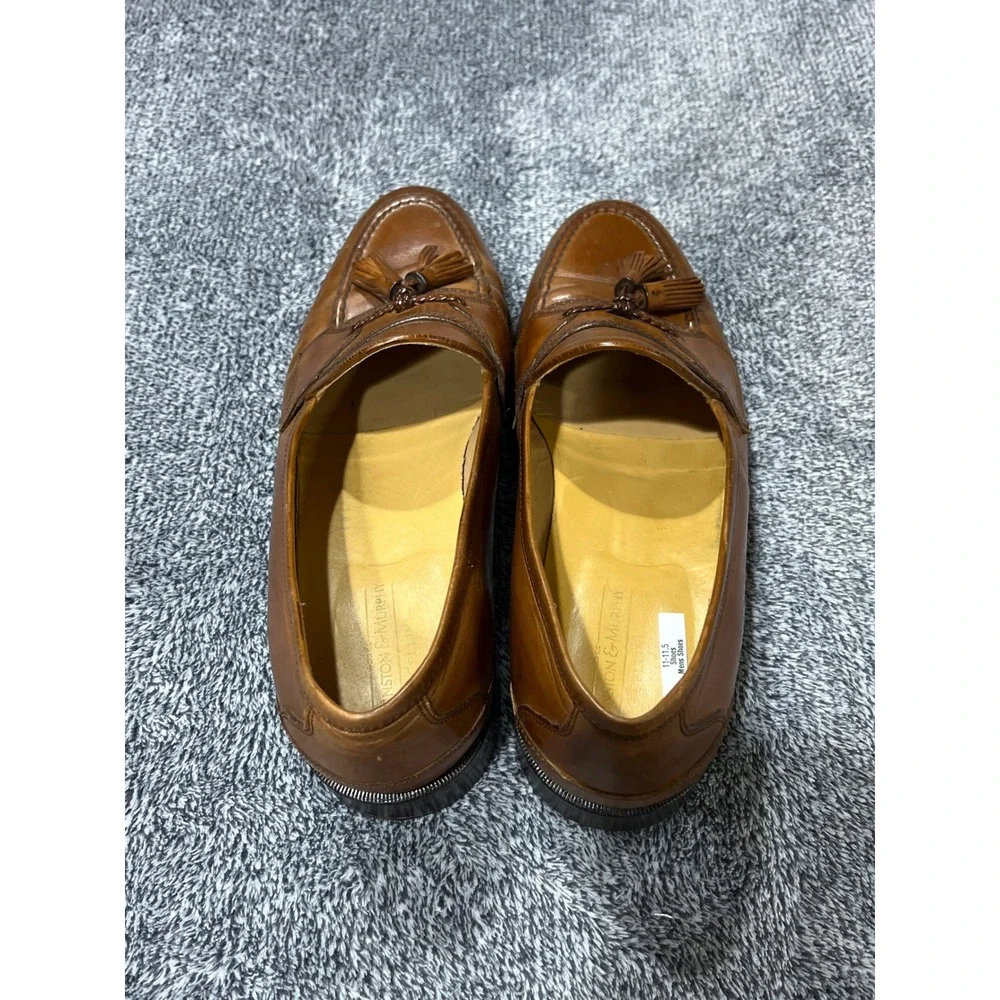 Johnston & Murphy Cellini MensTan Leather Tassel Loafers Made in Italy Size 11.5